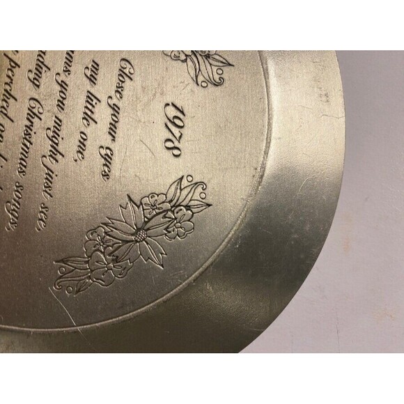 Vintage Collectible Hudson Santa Claus PEWTER Christmas Plate - Picture 9 of 9